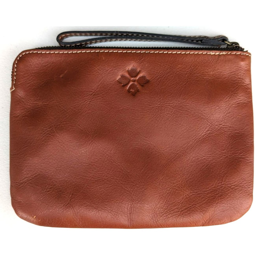 Patricia Nash Cassini Leather Wristlet / Clutch / Wallet / Purse Tan